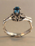 Crowning Lovers Ring with Blue Topaz - Sterling Silver