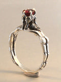 Crowning Lovers Ring with Garnet - Sterling Silver