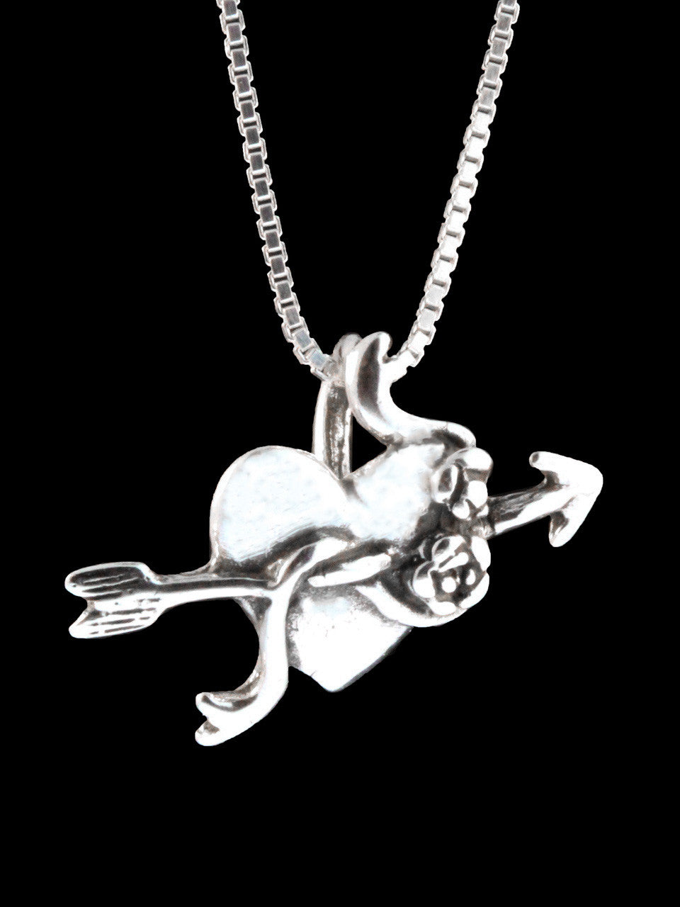 Victorian Heart with Rose and Arrow Charm