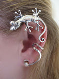 Curious Gecko Ear Wrap - Sterling Silver
