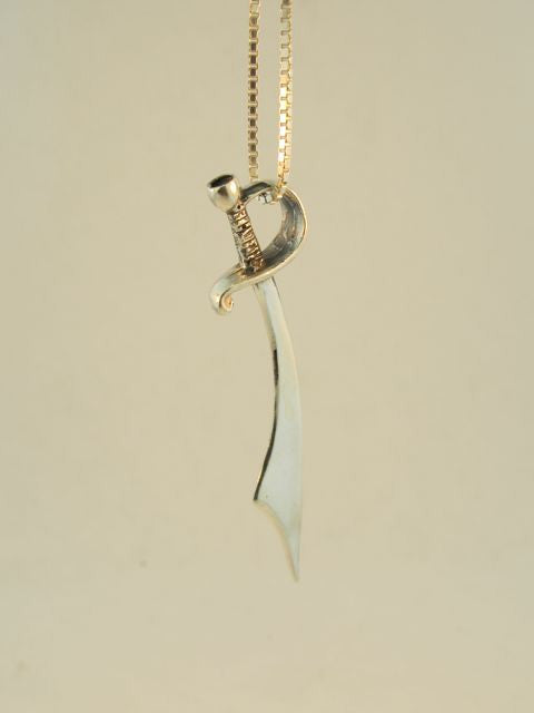 Pirate- Cutlass Sword Charm - Sterling Silver