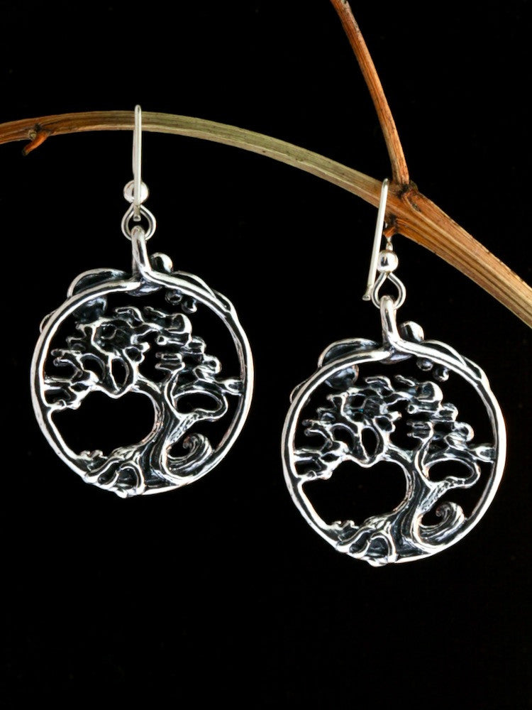 Cypress - Bonsai Tree Earrings - Sterling Silver