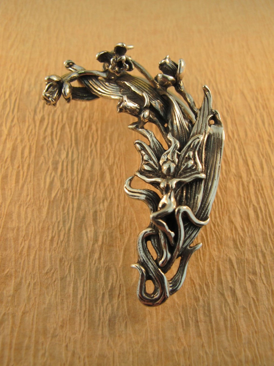 Fairy and Daffodil Ear Wrap Silver