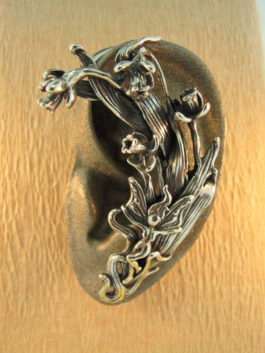 Fairy and Daffodil Ear Wrap Silver
