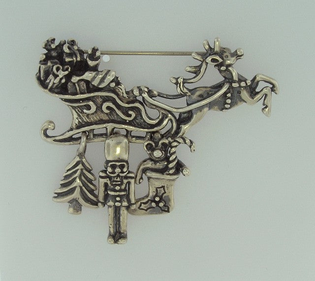 Santa and Reindeer Charm Pin -2