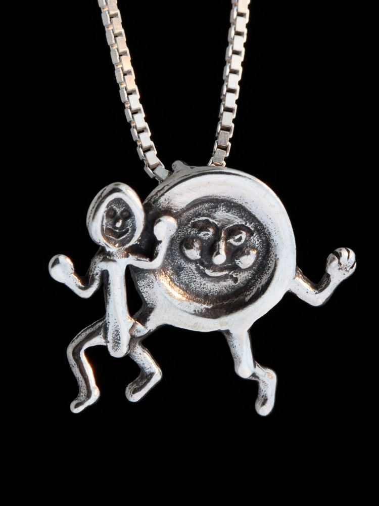 Mother Goose - Dish and Spoon Charm - Sterling Silver