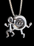 Mother Goose - Dish and Spoon Charm - Sterling Silver