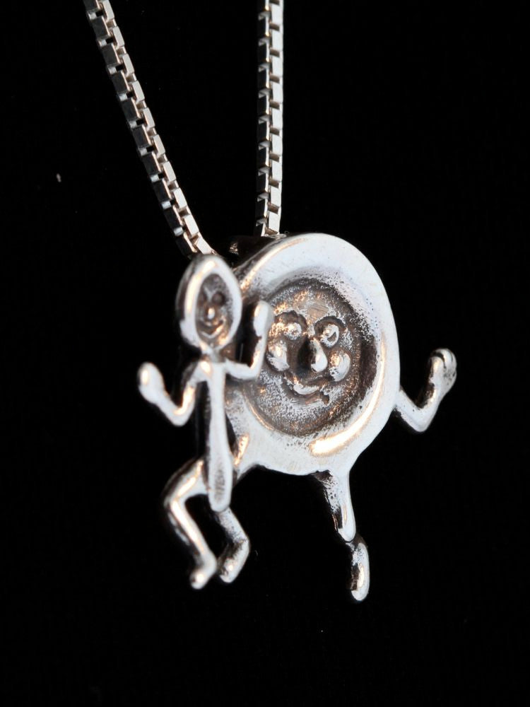 Mother Goose - Dish and Spoon Charm - Sterling Silver