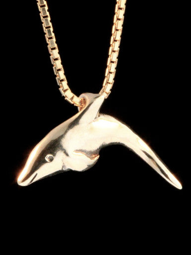 Dolphin Charm - Solid 14k Gold