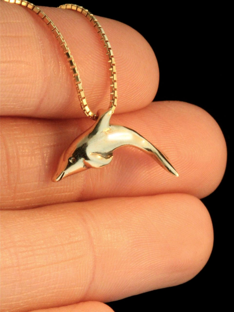 14k Gold Dolphin Charm