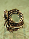 Double Dragon Ring with Cabochon Moonstone