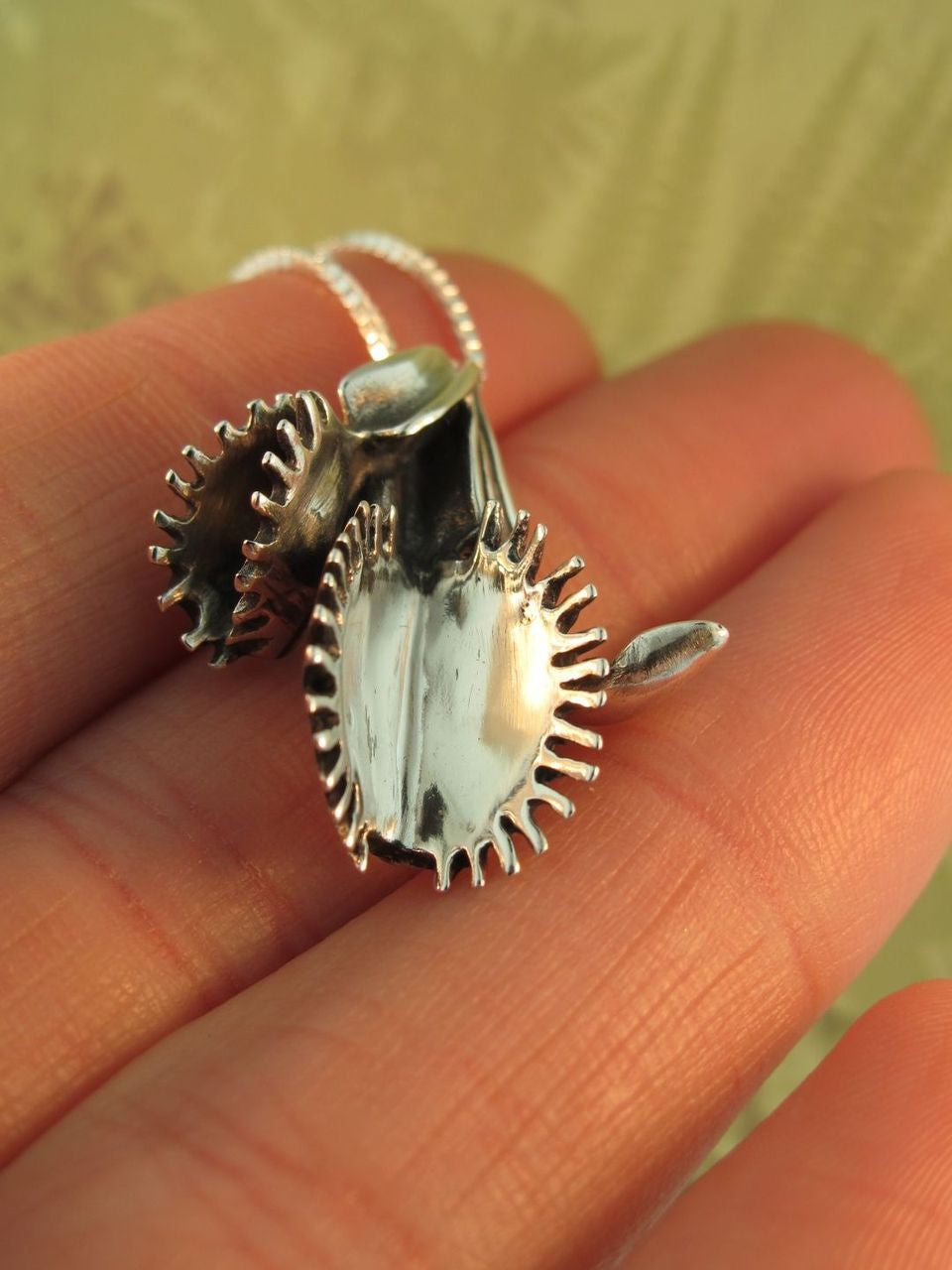 Double Venus Flytrap Charm in Sterling Silver by Marty Magic