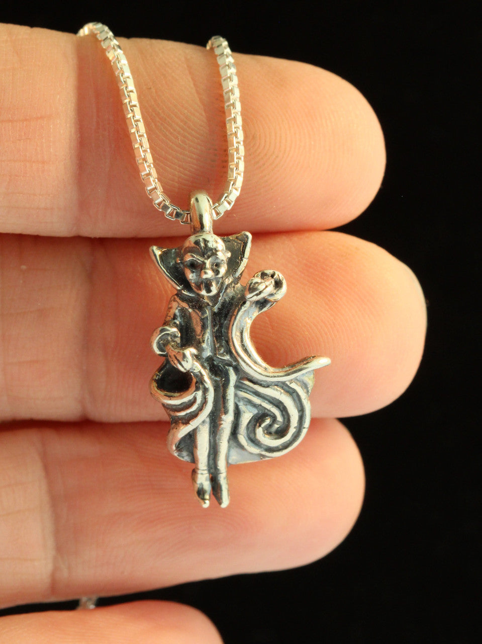 Dracula Vampire Charm - Silver