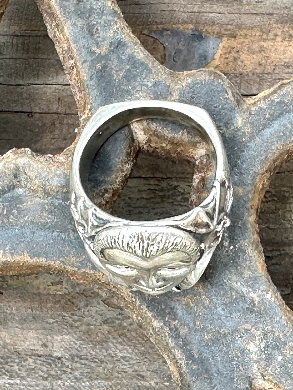 Dracula Vampire Bat Ring with Ruby Eyes - Silver