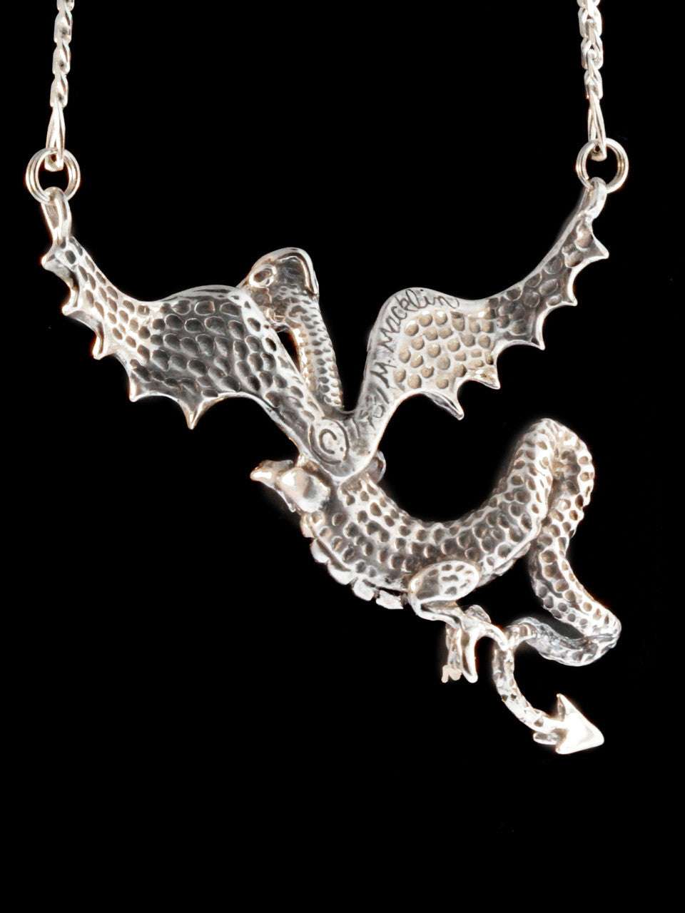 Vintage Ancient Gwendolyn Dragon Neckpiece - Sterling Silver