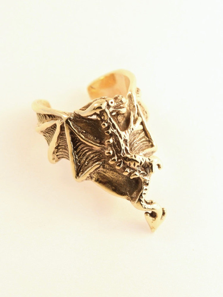 Dragon Ear Chevron Cuff - 14K Gold