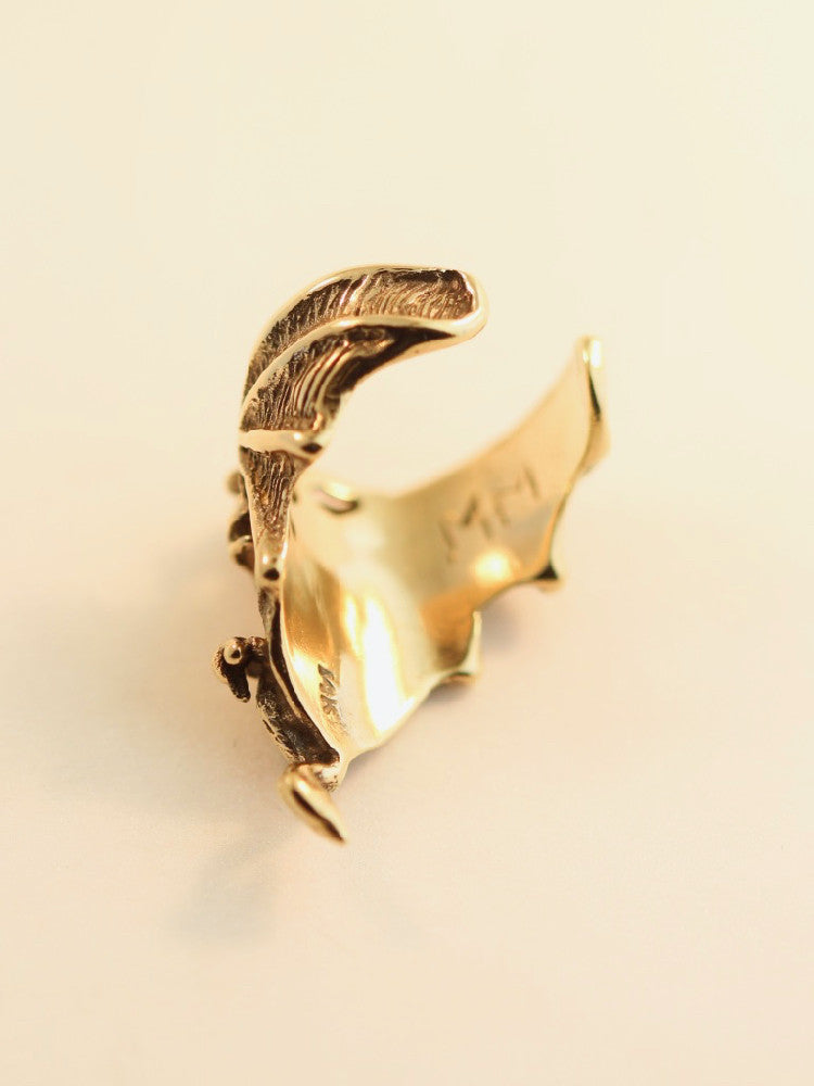 Dragon Ear Chevron Cuff - 14K Gold