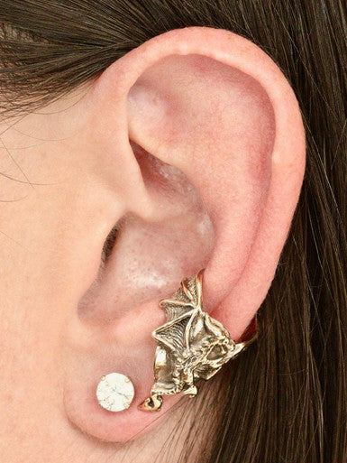 Dragon Ear Chevron Cuff - 14K Gold
