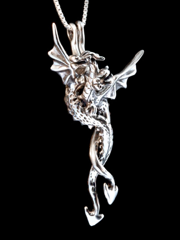 Dragon Desire Pendant - Two Piece Pendant Silver