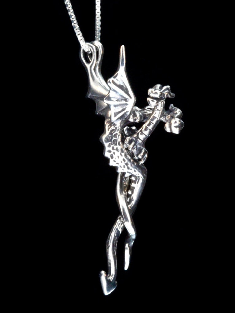 Dragon Desire Pendant - Two Piece Pendant Silver