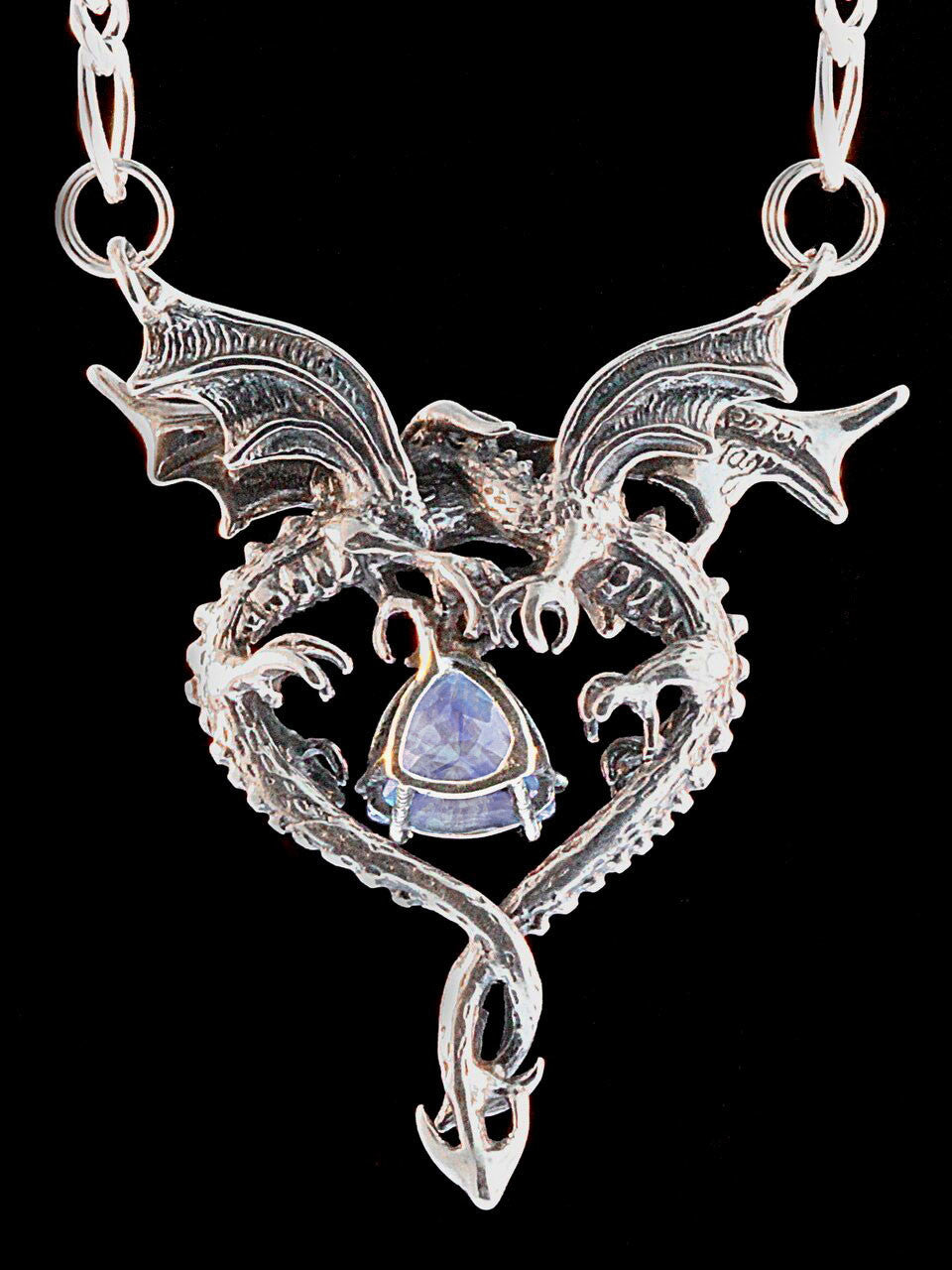Dragon Heart Pendant with Rainbow Moonstone