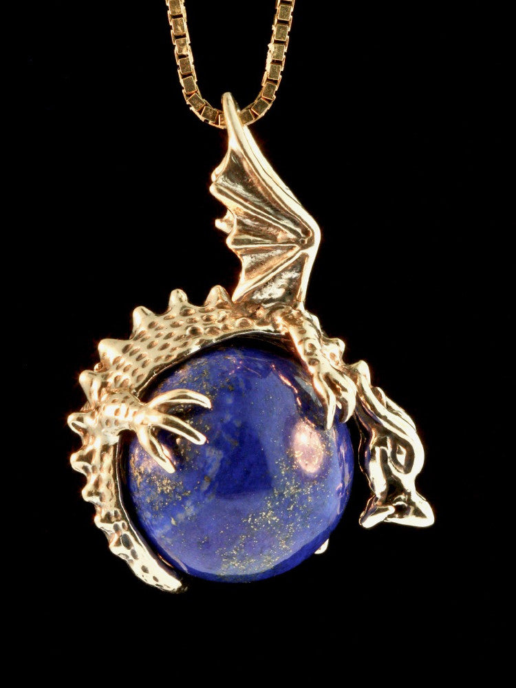 Dragon Orb with Lapis Lazuli in 14K Gold
