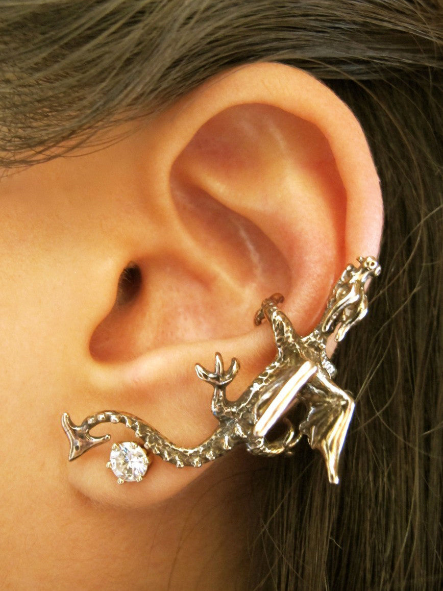 Dragon Ear Climber Cuff in Bronze