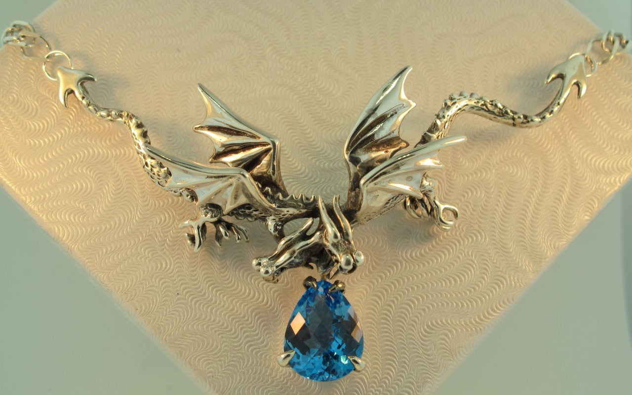 Eternity Dragons with Blue Topaz - Silver