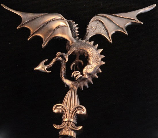 Backview - Bronze Dragon Lamp Finial