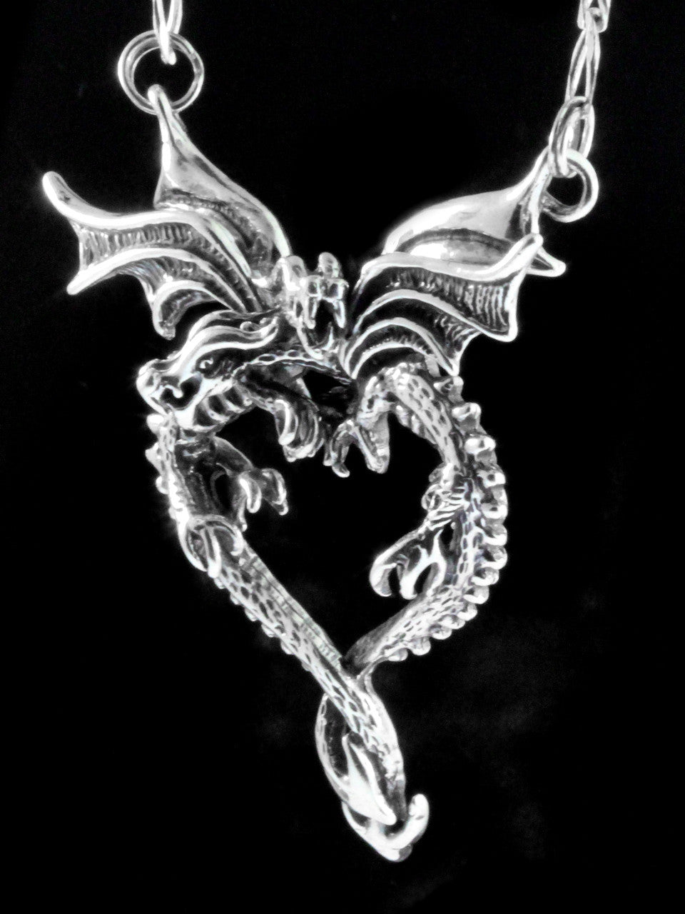 Dragon Heart Pendant - Silver
