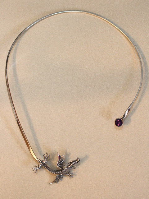 Sentry Dragon Neckpiece with Amethyst