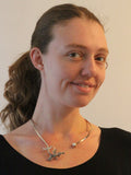Dragon - Sentry Dragon Neckpiece with simulated Opal - Sterling Silver