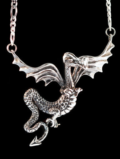 Vintage Ancient Gwendolyn Dragon Neckpiece - Sterling Silver