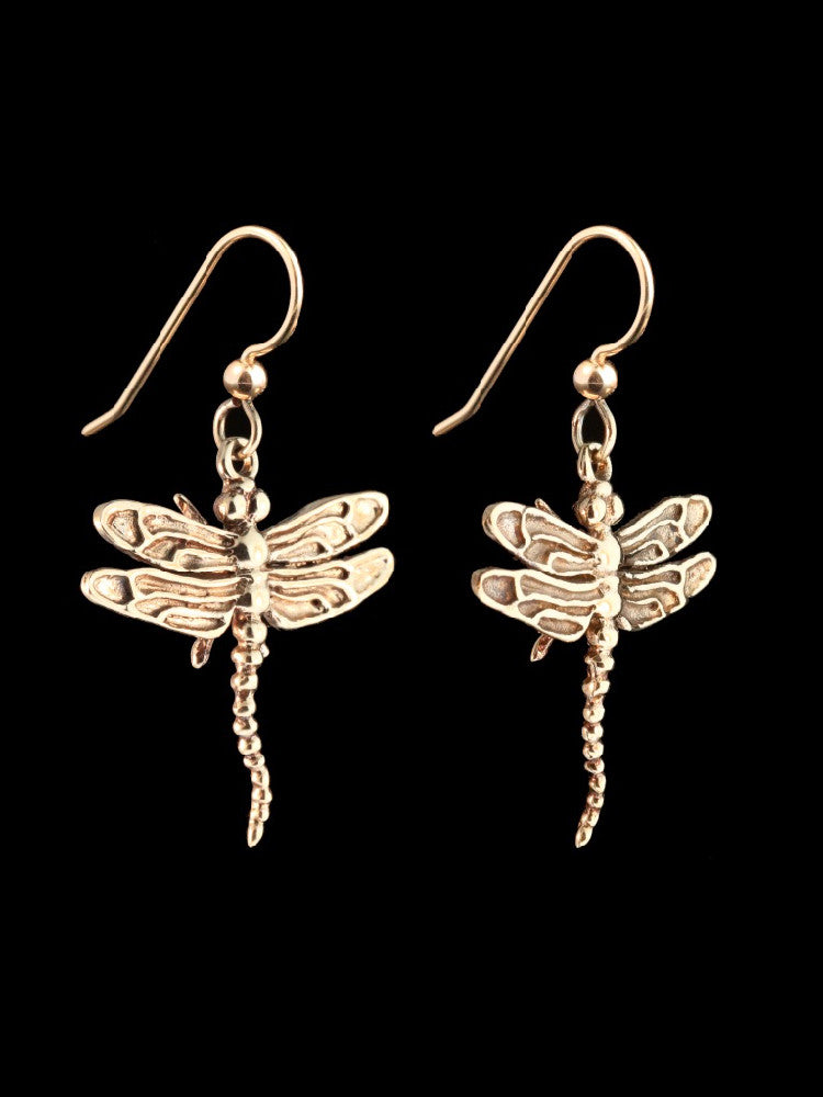 Dragon Fly Earrings in 14K Gold