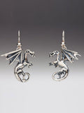 Fire Dragon Earrings - Silver
