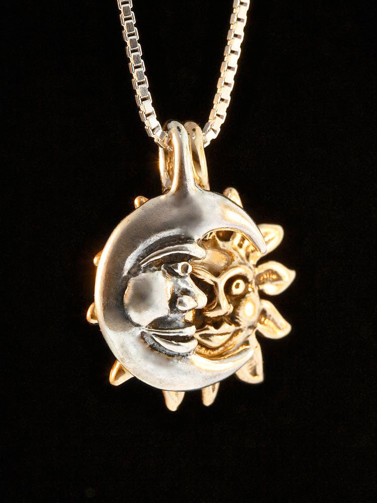 Eclipse Pendant - Silver Moon, Bronze Sun