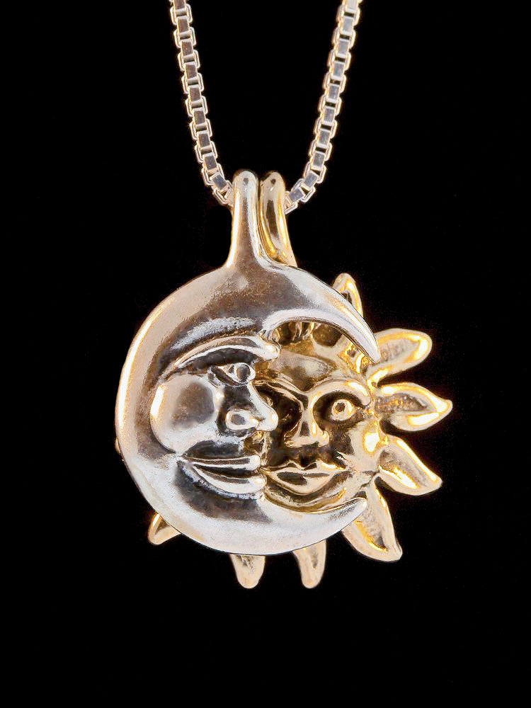 Eclipse Pendant - Silver Moon, Bronze Sun