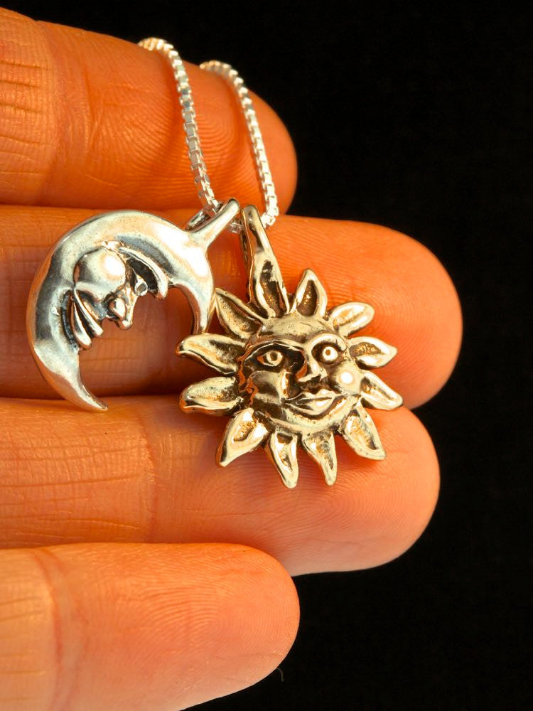 Eclipse Pendant - Silver Moon, Bronze Sun