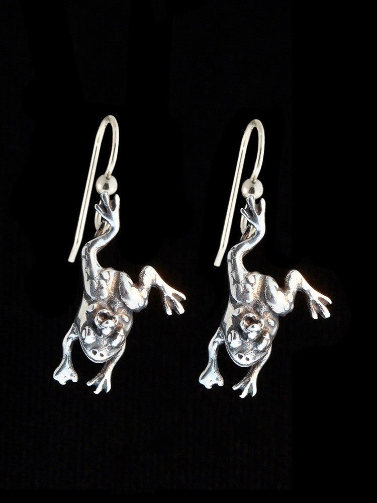 Enchanted Frog Earrings - Silver