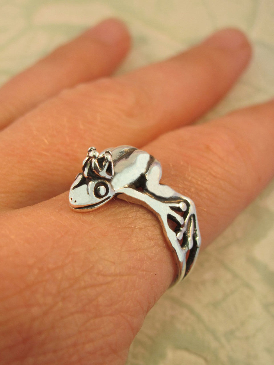 Enchanted Frog Prince Ring - Silver