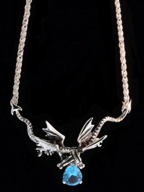 Eternity Dragon with Blue Topaz - Silver