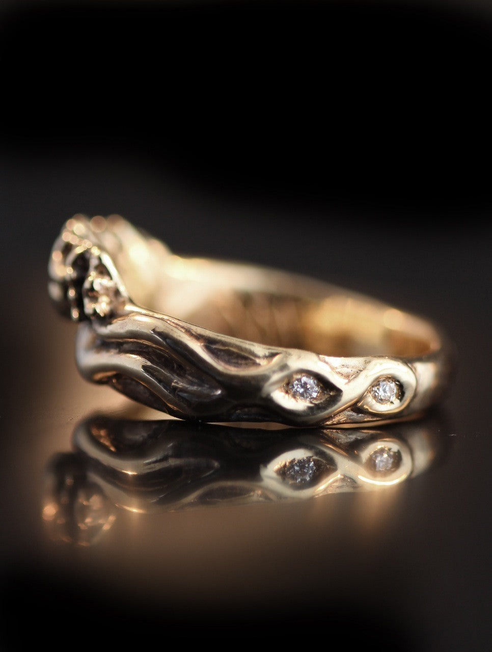 Eternity Wave Ring with Diamonds - 14K gold