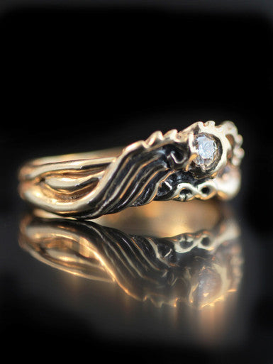 Eternity Wave Ring with Diamonds - 14K gold