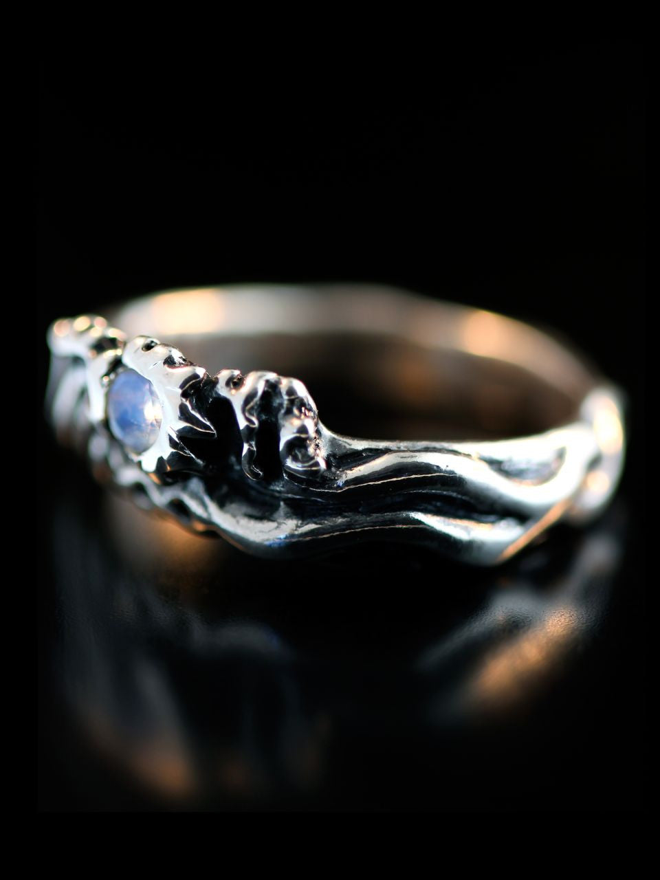 Eternity Wave Ring with Gemstone - Silver