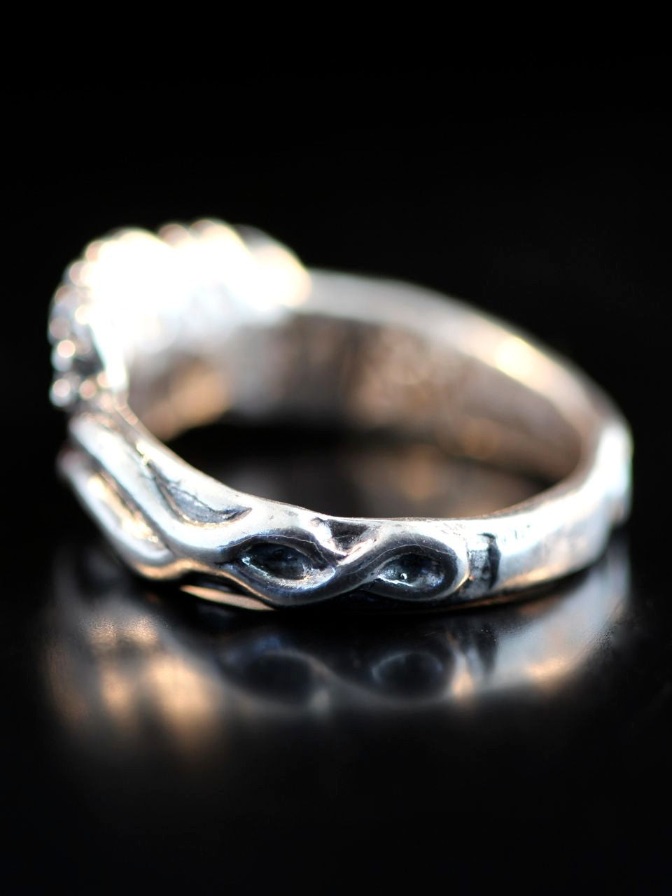 Eternity Wave Ring with Gemstone - Silver