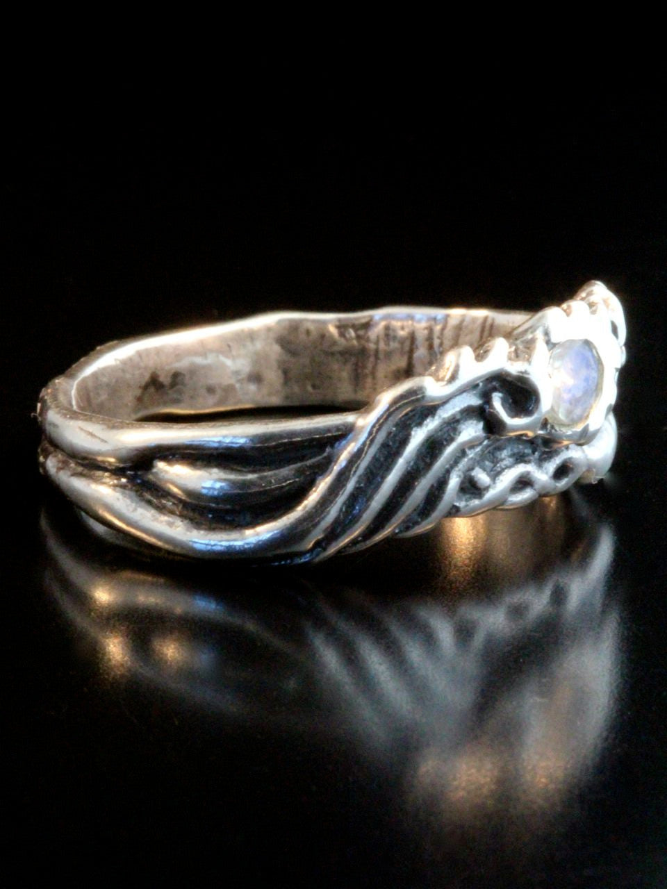 Eternity Wave Ring with Gemstone - Silver