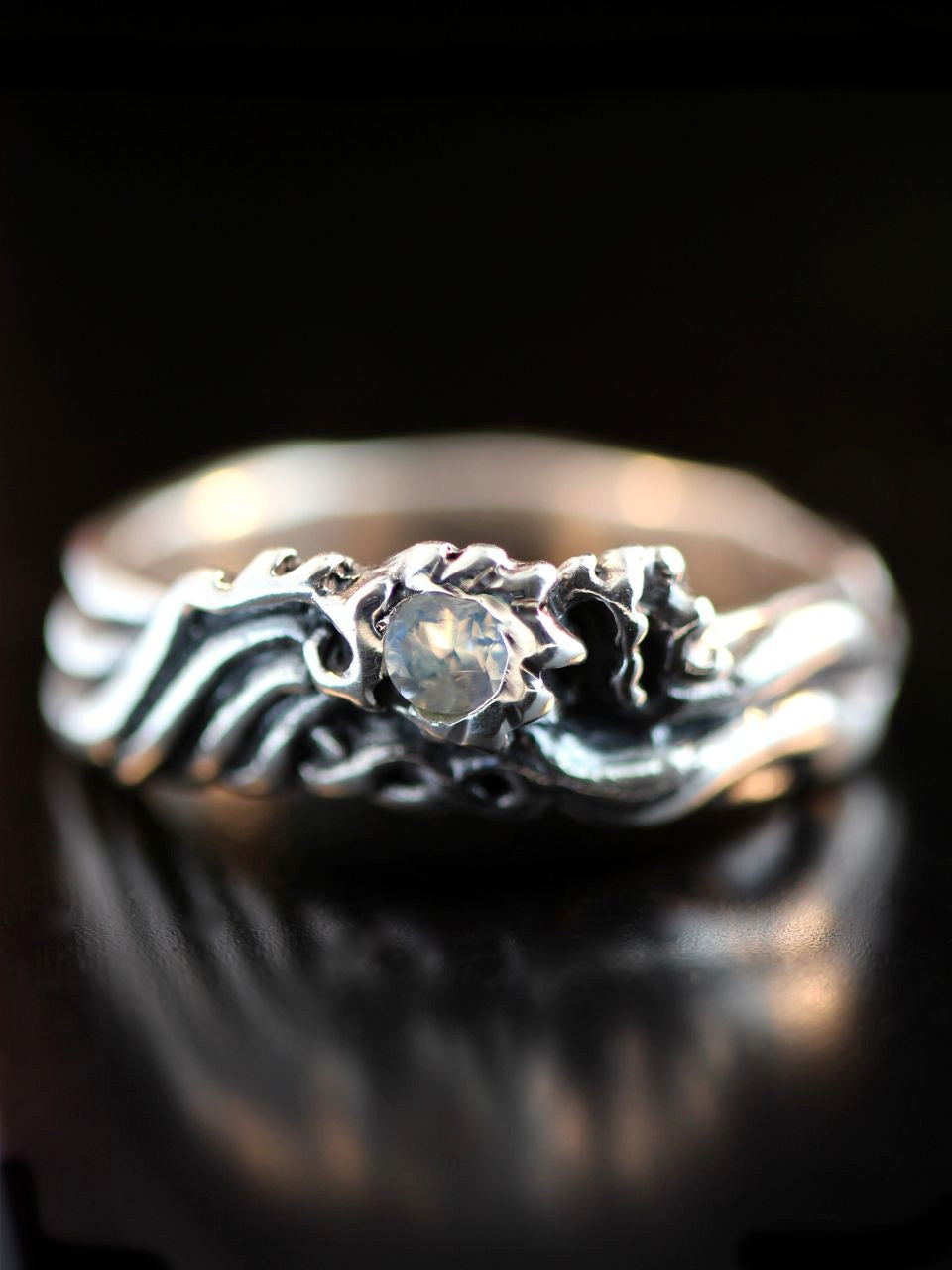 Eternity Wave Ring with Gemstone - Silver