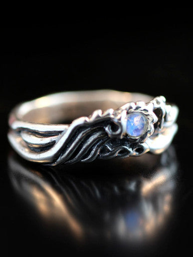 Eternity Wave Ring with Gemstone - Sterling Silver