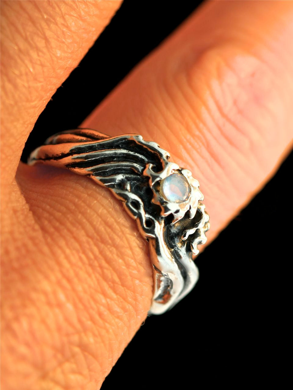 Eternity Wave Ring with Gemstone - Silver