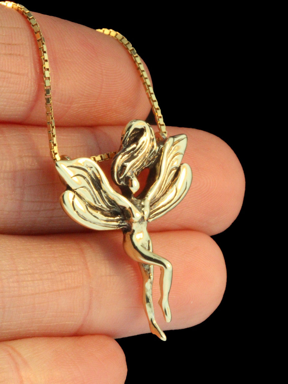 Gold Fairy Pendant - 14k Gold